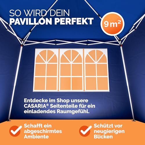 Pavillon Capri 3x3m in Blau – Faltpavillon Gartenzelt Sonnenschutz Popup ✔wasserdicht ✔Farbauswahl ✔Tragetasche - 9