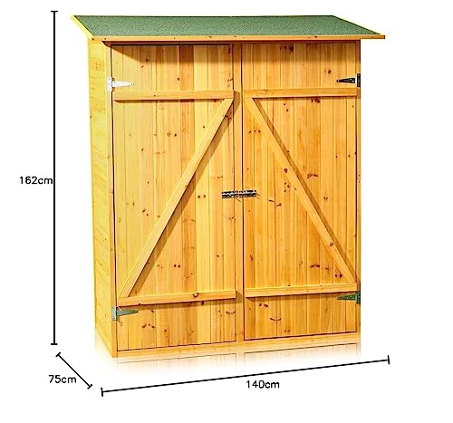 Melko Gerätehaus XXL Geräteschuppen Gartenschrank, aus Holz, 162 x 140 x 75 cm, Geräteschrank Gartenhaus - 8