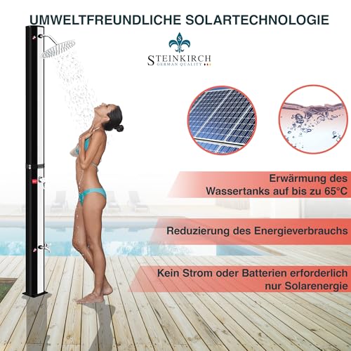 Steinkirch Solar Gartendusche mit frei wählbarem Duschkopf ++ Pooldusche Campingdusche Solardusche Garten Sommerdusche ++ Steinkirch Duschkopf: ø 300 mm Edelstahl - 2