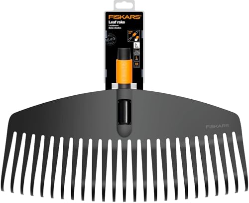 Fiskars Laubbesen, Werkzeugkopf, 25 Zinken, Breite 50 cm, Kunststoff-Zinken, Schwarz/Orange, QuikFit, 1000642 - 11