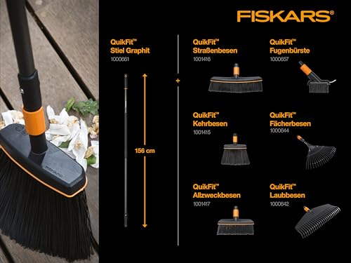 Fiskars Laubbesen, Werkzeugkopf, 25 Zinken, Breite 50 cm, Kunststoff-Zinken, Schwarz/Orange, QuikFit, 1000642 - 6