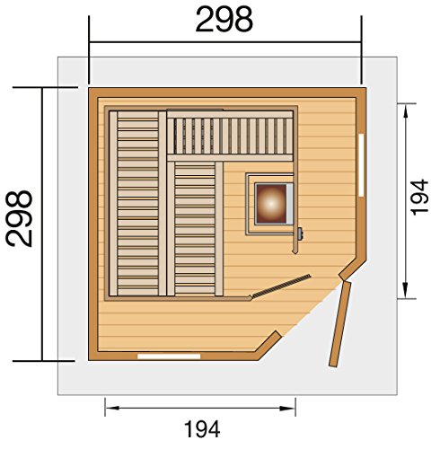 Saunahaus 149 Gr. 1- Weka Gartensauna 28/68mm mit Saunaofen OS 7,5kW - 2